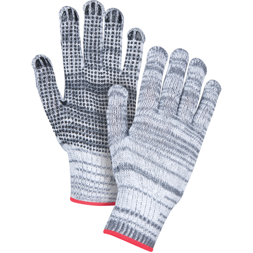 Dotted String Knit Gloves, Poly/Cotton, Single Sided, 7 Gauge, Large Sécurité Médic