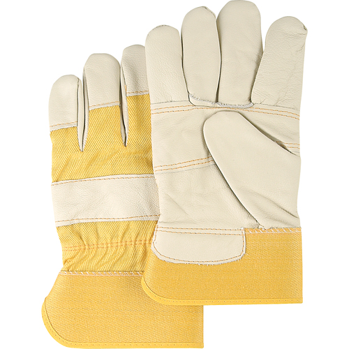 Furniture Leather Gloves, Large, Grain Cowhide Palm, Cotton Inner Lining Sécurité Médic