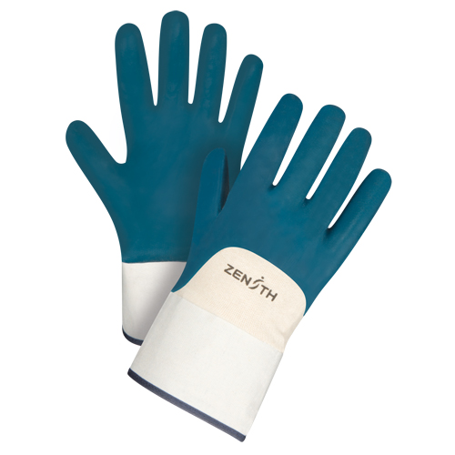 Heavyweight Safety Cuff Gloves, 11/2X-Large, Nitrile Coating, Cotton Shell Sécurité Médic