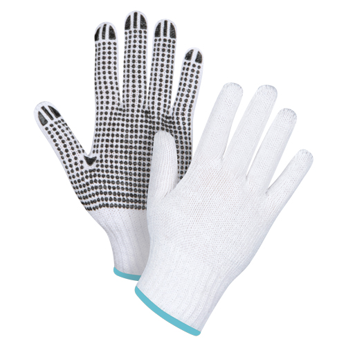 Dotted String Knit Gloves, Poly/Cotton, Single Sided, 7 Gauge, X-Large Sécurité Médic