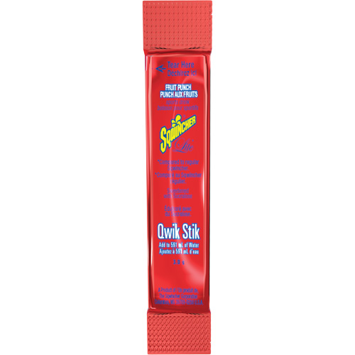 Sqwincher&reg; ZERO&reg; Qwik Stik Rehydration Drink, Powder, Fruit Punch Sécurité Médic