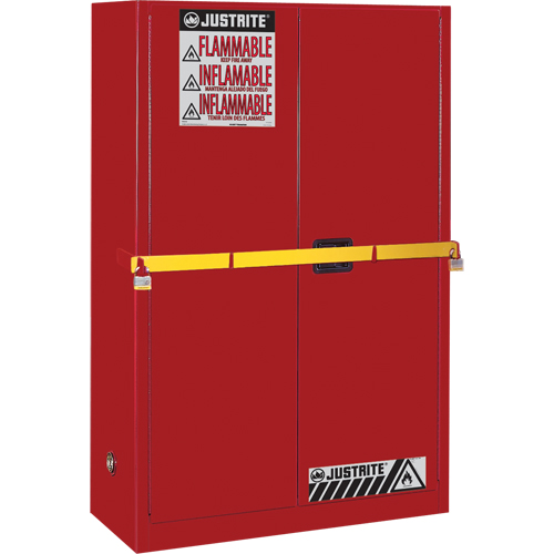 Armoire de rangement haute s&eacute;curit&eacute; avec barre en acier pour produits inflammables, 45 gal., 2 tablettes Sécurité Médic
