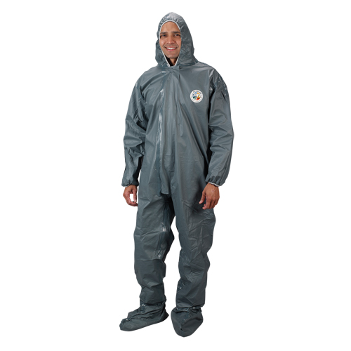 2.0 Mil CRFR Hooded Coveralls, Small, Grey, FR Treated Fabric Sécurité Médic