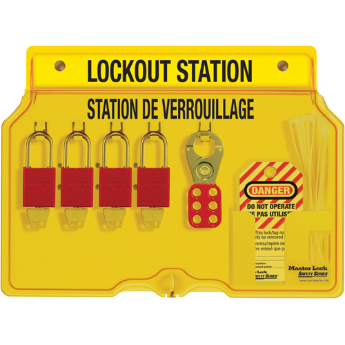 Station de verrouillage, Cadenas Aluminium, Capacit&eacute; de 4, Cadenas Compris Sécurité Médic