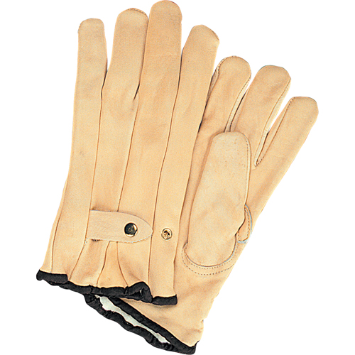 Winter-Lined Ropers Gloves, Large, Grain Cowhide Palm, Fleece Inner Lining Sécurité Médic