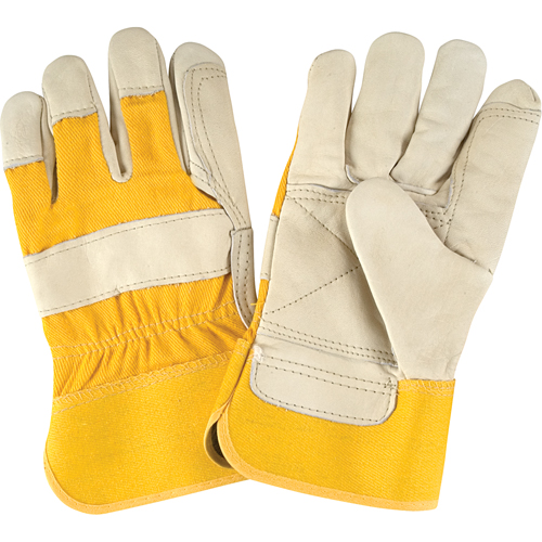 Gants d'ajusteur de premi&egrave;re qualit&eacute;, Grand, Paume en Cuir fleur de vache, Doublure en Coton Sécurité Médic