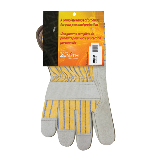 Premium Rugged Fitters Gloves, Large, Split Cowhide Palm, Cotton Inner Lining Sécurité Médic