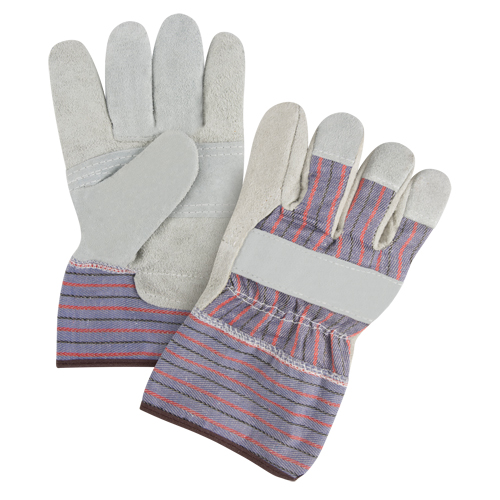 Gants d'ajusteur &agrave; paume renforc&eacute;e de premi&egrave;re qualit&eacute;, Grand, Paume en Cuir de vache refendu, Doublure en Coton Sécurité Médic