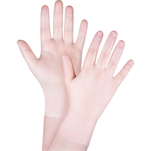 Gants jetables, Petit, Vinyle, 4,5 mils, Sans poudre, Transparent, Classe 2 Sécurité Médic