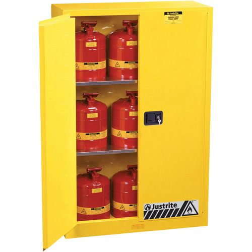 Armoires Sure-Grip EX pour produits inflammables, 45 gal., 2 Porte(s), 43" La x 65" h x 18" p Sécurité Médic