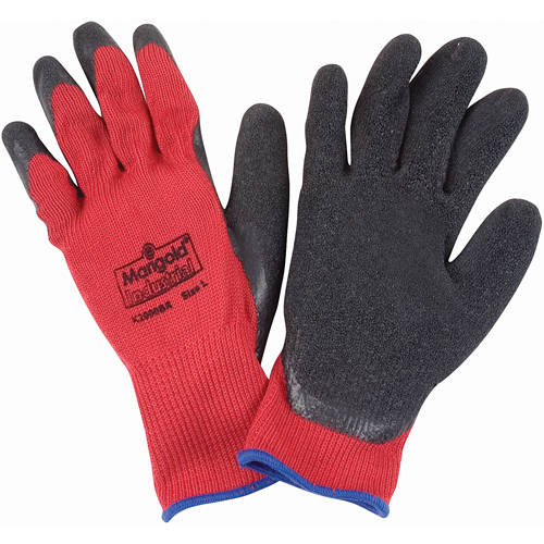 Coated Gloves, 9/Large, Rubber Latex Coating, 10 Gauge, Polyester/Cotton Shell Sécurité Médic