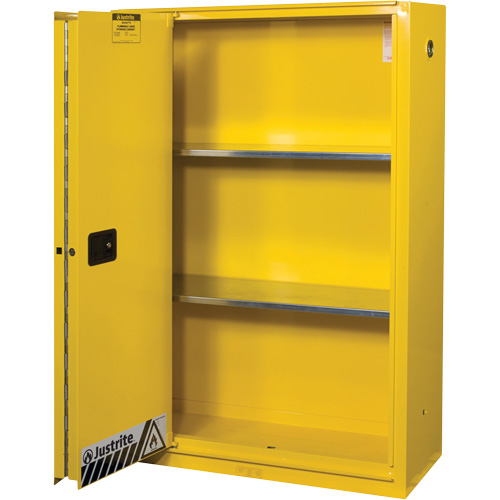 Sure-Grip&reg; Ex Flammable Storage Cabinets, 45 gal., 1 Door, 43" W x 65" H x 18" D Sécurité Médic