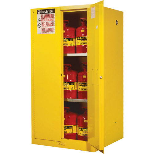 Sure-Grip&reg; Ex Flammable Storage Cabinets, 60 gal., 2 Door, 34" W x 65" H x 34" D Sécurité Médic