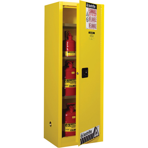 Armoire de s&eacute;curit&eacute; pour produits inflammables EX Slimline Sure-Grip , 22 gal., 1 Porte(s), 23,25" La x 65" h x 18" p Sécurité Médic