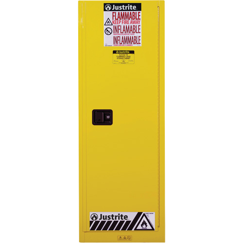Armoire de s&eacute;curit&eacute; pour produits inflammables EX Slimline Sure-Grip , 22 gal., 1 Porte(s), 23,25" La x 65" h x 18" p Sécurité Médic