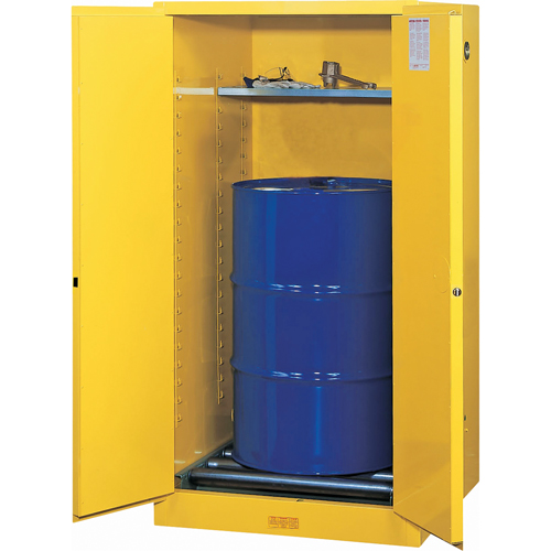 Sure-Grip&reg; EX Vertical Drum Storage Cabinets, 55 US gal. Cap., Yellow Sécurité Médic