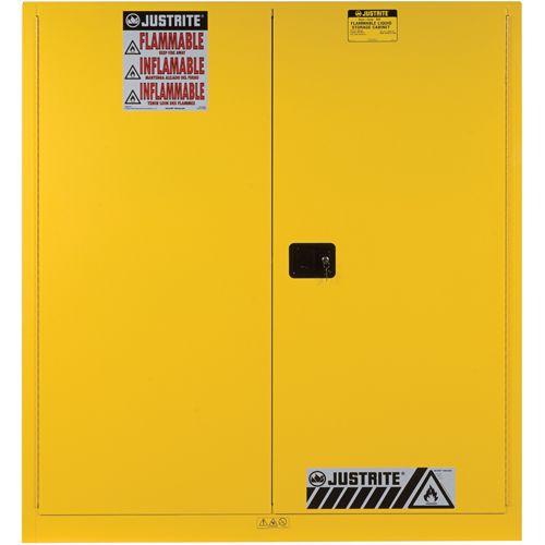 Sure-Grip&reg; EX Vertical Drum Storage Cabinets, 60 US gal. Cap., 2 Drums, Yellow Sécurité Médic