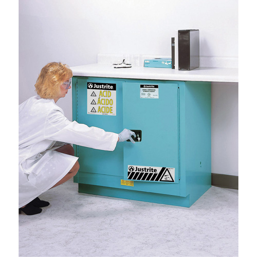 ChemCor&reg; Lined Acid/Corrosive Storage Cabinets, 22 gal., 35" x 35" x 22" Sécurité Médic