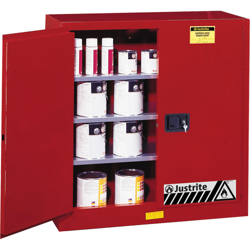Armoire de s&eacute;curit&eacute; pour la peinture et les encres combustibles EX Sure-Grip, 40 gal., 3 tablettes Sécurité Médic