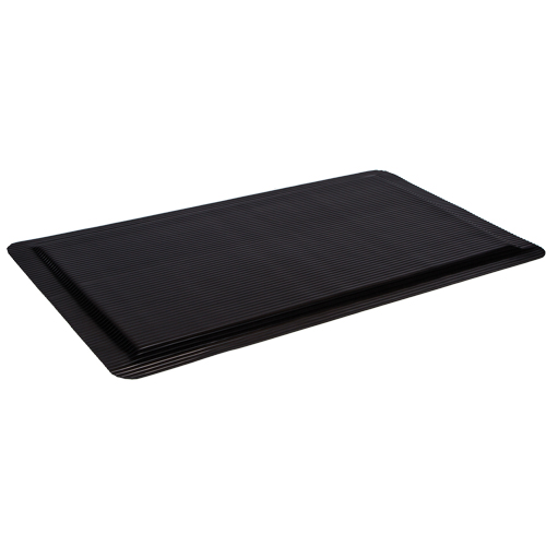 Ergo-Ease Mats, Ribbed, 2' x 10' x 7/8", Black, Rubber/Sponge Sécurité Médic