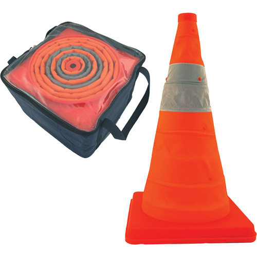Pack & PopCollapsible Cones, 18" H, Orange Sécurité Médic