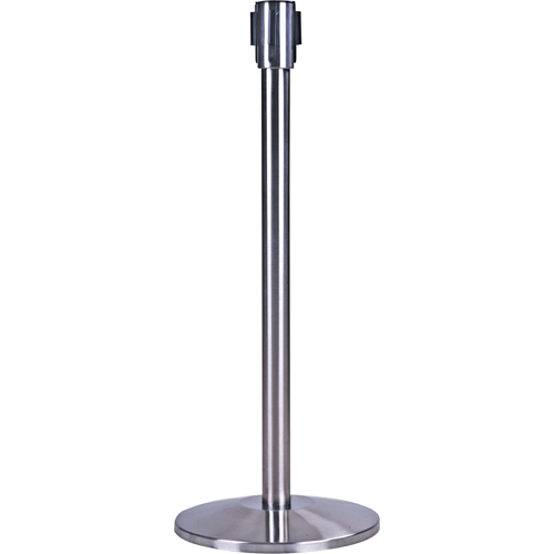 Poteau r&eacute;cepteur pour barri&egrave;res sur pieds pour le contr&ocirc;le des foules, Hauteur de 35", Acier inoxydable Sécurité Médic