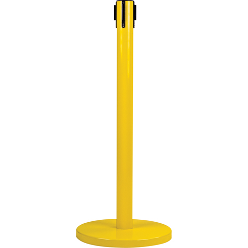 Poteau r&eacute;cepteur pour barri&egrave;res sur pieds pour le contr&ocirc;le des foules, Hauteur de 35", Jaune Sécurité Médic