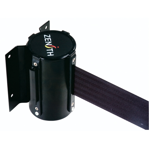 Wall Mount Barrier, Steel, Screw Mount, 12', Black Tape Sécurité Médic