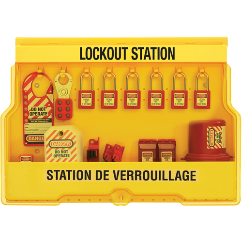 Electrical Focus Lockout Stations, Thermoplastic Padlocks, 16 Padlock Capacity, Padlocks Included Sécurité Médic