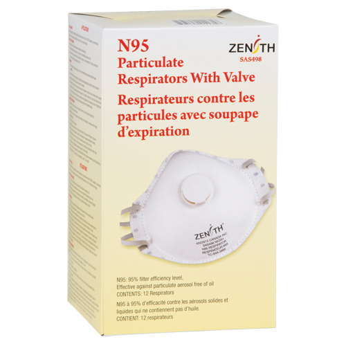 Respirateur contre les particules, N95, Certifi&eacute; NIOSH, Moyen/grand Sécurité Médic