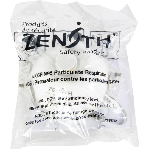 Respîrateur contre les particules - Emballage pour machine distributrice, N95, Certifi&eacute; NIOSH, Moyen/grand Sécurité Médic