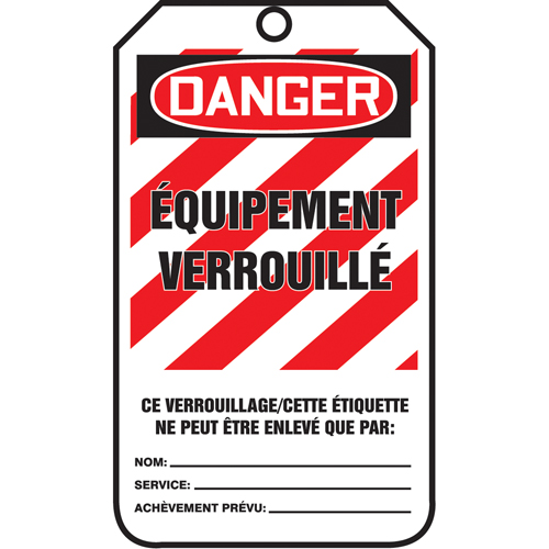 Lockout Tags, Plastic, 3-3/8" W x 5-7/8" H, French Sécurité Médic