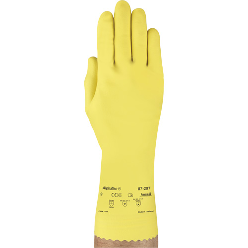 VersaTouch&reg; 297 Gloves, Size X-Large/10, 12" L, Rubber Latex, Flock-Lined Inner Lining, 20-mil Sécurité Médic