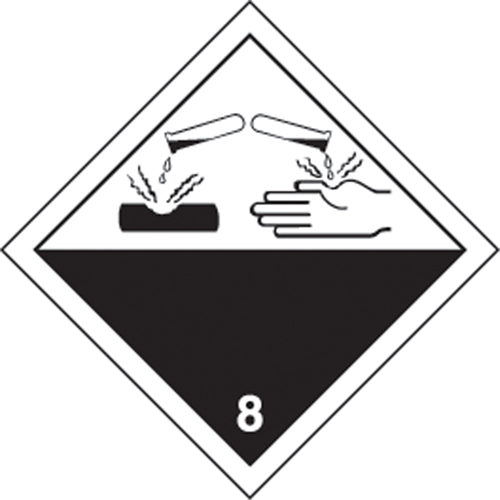 TDG Shipping Labels, Class 8, Corrosives, Paper Sécurité Médic