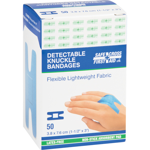 Bandages, Jointures, 3", Tissu d&eacute;tectable, St&eacute;rile Sécurité Médic