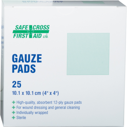 Gaze, Tampon, 4" lo x 4" la, St&eacute;rile, Dispositif m&eacute;dical Classe 1 Sécurité Médic