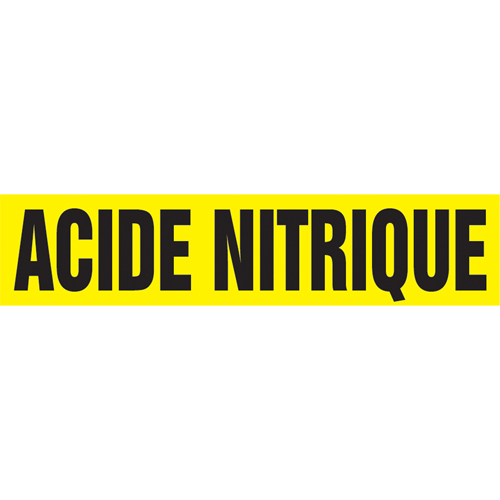 "Acid Nitrique" Pipe Marker, Self-Adhesive, 4" H x 24" W, Black on Yellow Sécurité Médic