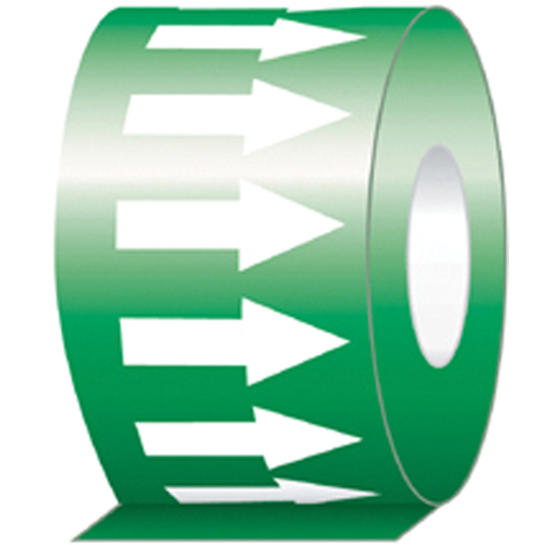 Directional Flow Arrow Tapes, 108', White on Green Sécurité Médic