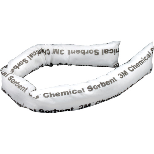 Mini-berme adsorbante pour produits chimiques, Produit chimique, 4' lo x 3" la, Absorption 12 gal., 12 /pqt Sécurité Médic