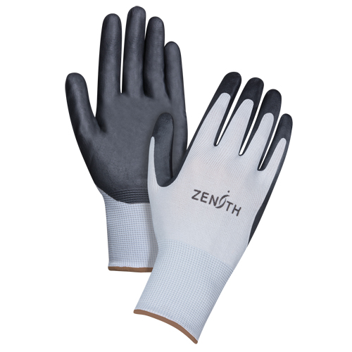 Lightweight Breathable Coated Gloves, 9/Large, Foam Nitrile Coating, 13 Gauge, Polyester Shell Sécurité Médic
