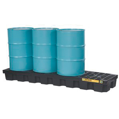 Palettes pour contr&ocirc;le des d&eacute;versements EcoPolyBlend avec drain, Capacit&eacute; de d&eacute;versement 75 gal. US, 97" x 25" x 9" Sécurité Médic
