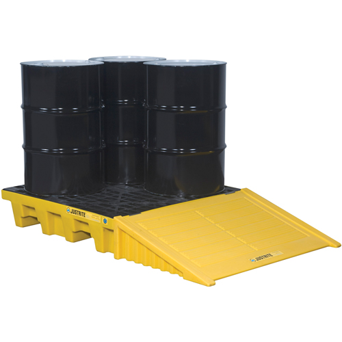 Palettes pour contr&ocirc;le des d&eacute;versements EcoPolyBlend avec drain, Capacit&eacute; de d&eacute;versement 73 gal. US, 49" x 49" x 10,2" Sécurité Médic