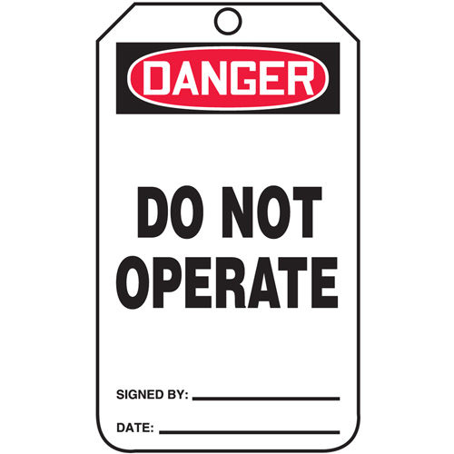 Safety Tags, Cardstock, 3-1/4" W x 5-3/4" H, English Sécurité Médic