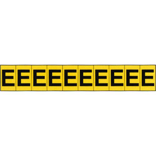 Individual Adhesive Letter Markers, E, 1" H, Black on Yellow Sécurité Médic