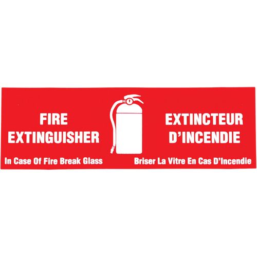 "Fire Extinguisher / Extincteur d'incendie" Label, 2" x 6", Vinyl, Bilingual with Pictogram Sécurité Médic