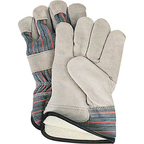 Winter-Lined Fitters Gloves, Large, Split Cowhide Palm, Cotton Fleece Inner Lining Sécurité Médic