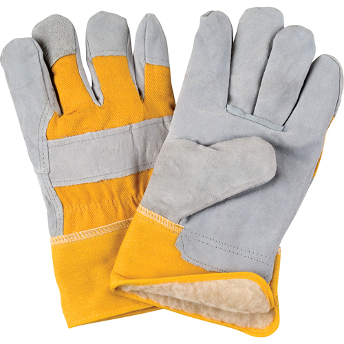 Winter-Lined Fitters Gloves, Large, Split Cowhide Palm, Boa Inner Lining Sécurité Médic