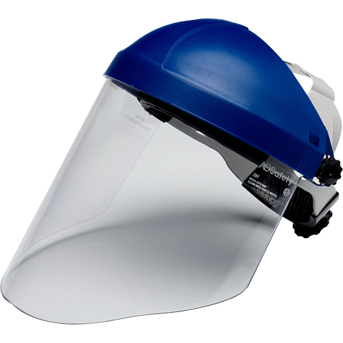 Ratchet Headgear with Faceshield, Polycarbonate, Ratchet Suspension Sécurité Médic