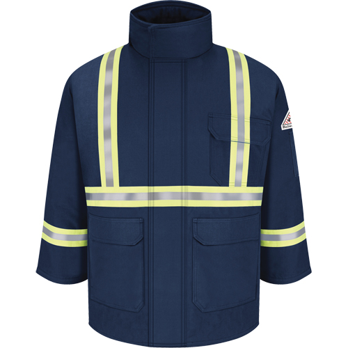 Flame Resistant Parkas with Reflective Striping, Men's, 3X-Large, Navy Blue Sécurité Médic