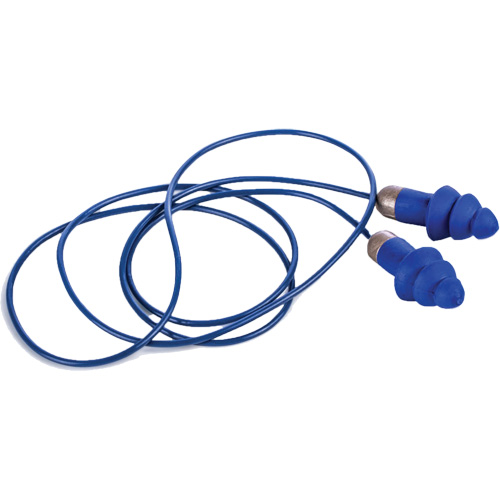 Bouchons d'oreille r&eacute;utilisables et d&eacute;tectable Rockets, Avec cordon, Taille unique, Vrac - &eacute;tui en plastique, NRR dB 27 Sécurité Médic